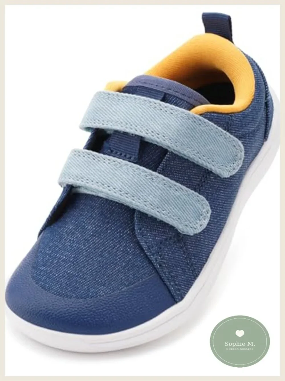 Boys Girls Canvas Sneakers Wide Toe Box Barefoot Hook Loop Tie